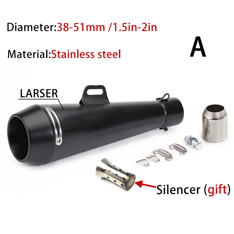 

Motorcycle general modified exhaust pipe muffler 51MM caliber retro with DB Killer easy to install for Yamaha R1 R3 R6 MT03 MT07