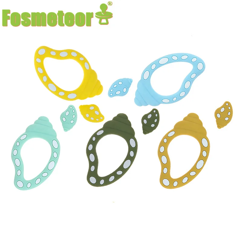 

Fosmeteor Silicone Conch Shape Animal Teether Infant Teething shell Pearl Bead For DIY Nursing Necklace Pendant Accessories Toy