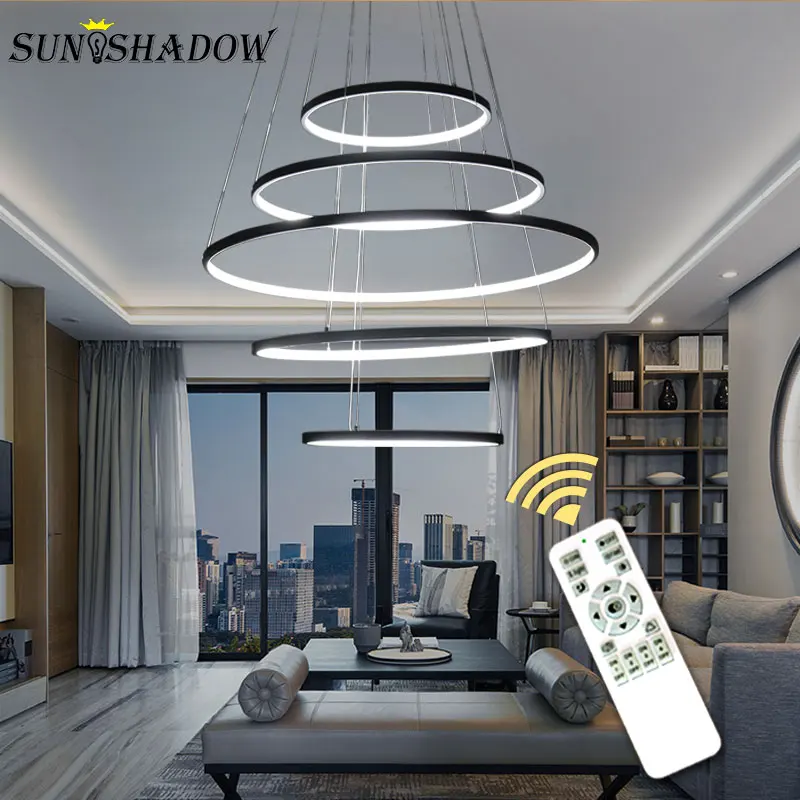 Modern Led Chandelier For Lobby Hotel Living room 60 80 100cm Biger Rings Lighting for Bedroom Dining Kitchen | Лампы и освещение