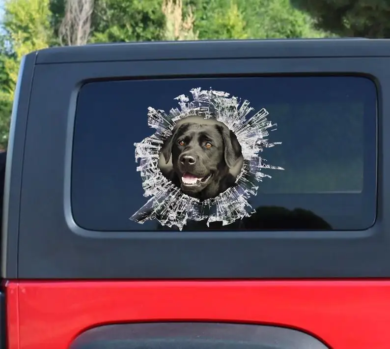 

Black Lab window sticker, labrador sticker, black Lab car decal