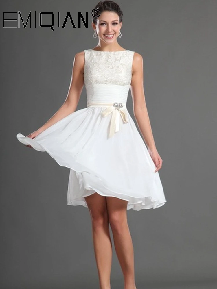 Простое коктейльное платье Короткое Платье До Колена Для выпускного вечера