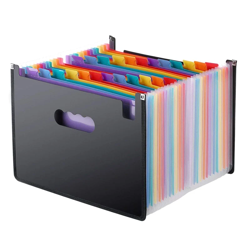 

13/24 Pockets Expanding File Folder Works Accordion Office A4 Document Organizer Standing Accordions Folder for Documents Busine