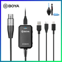 boya by bca70 xlr to lighting type c usb audio adapter cable for iphone 11 huawei android smartphone pc microphone accessories