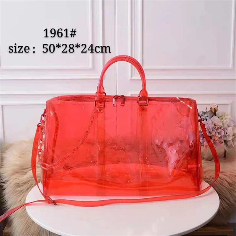 

High Quality Beach PVC Large Capacity Women's Handbag Female Travel Bag Transparent Women 's Shoulder Bag Designer Luggage Bags