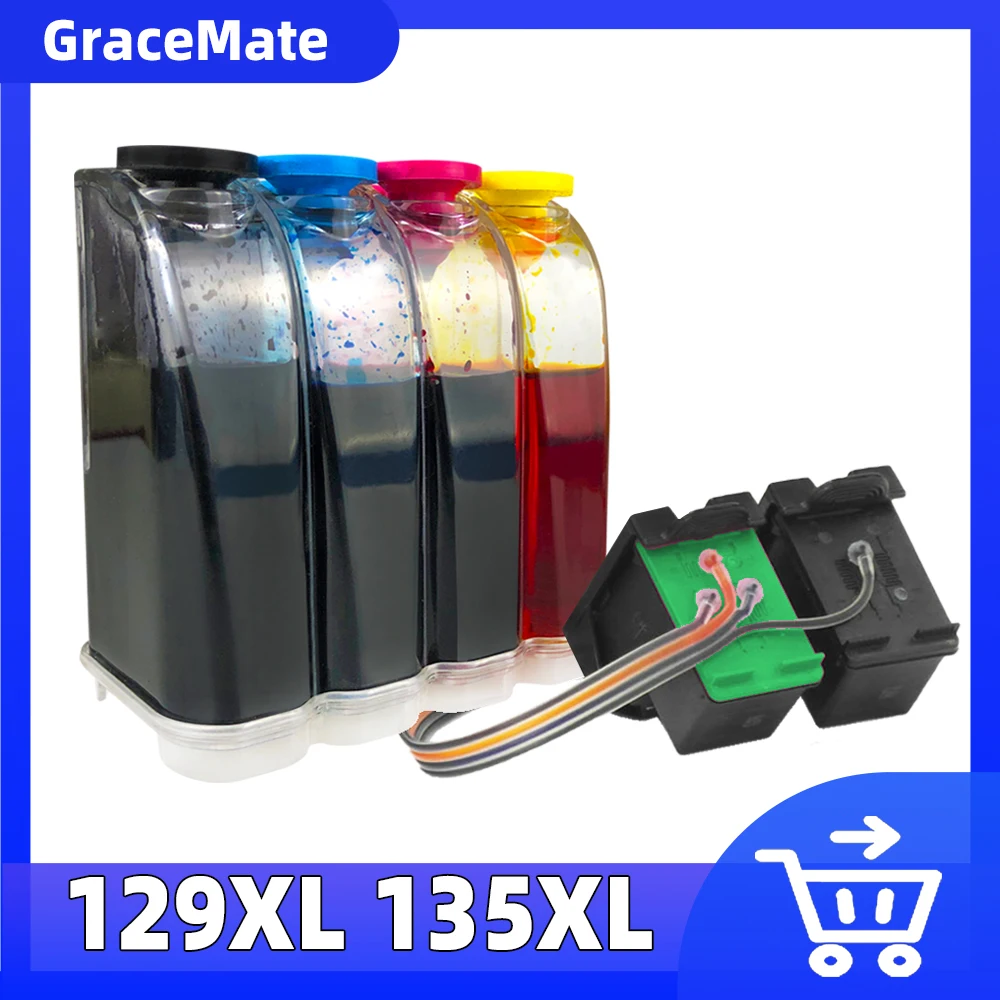 

CISS 129 135 Compatible For Hp Ink Cartridge Officejet 6310 6310v 6310xi 6313 6315 6318 129 135 Ink Cartridges