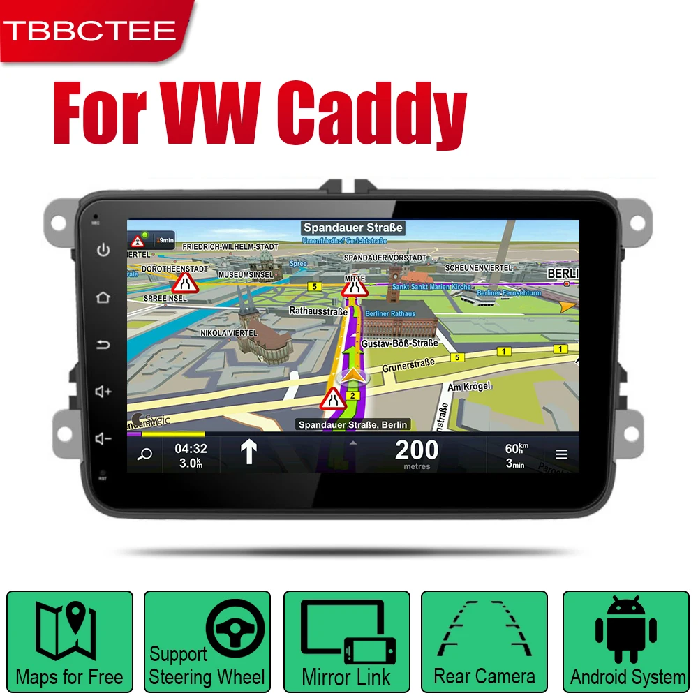 Автомагнитола TBBCTEE 2DIN Android с GPS-навигацией Bluetooth Wi-Fi для Volkswagen VW Caddy 2004 ~ 2013 |