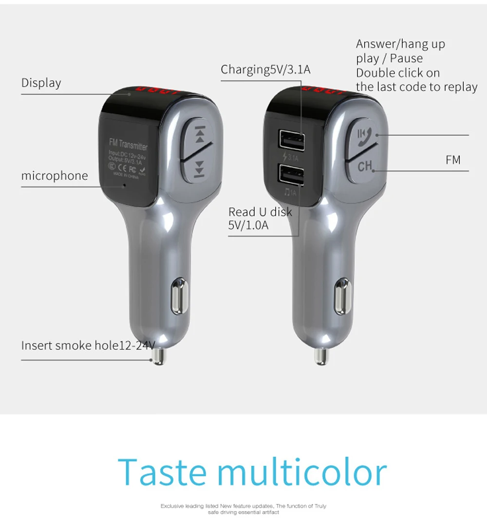 DHKEJI Автомобильный Bluetooth беспроводной fm-передатчик MP3-плеер USB зарядное устройство автомобильные аксессуары fm-модулятор