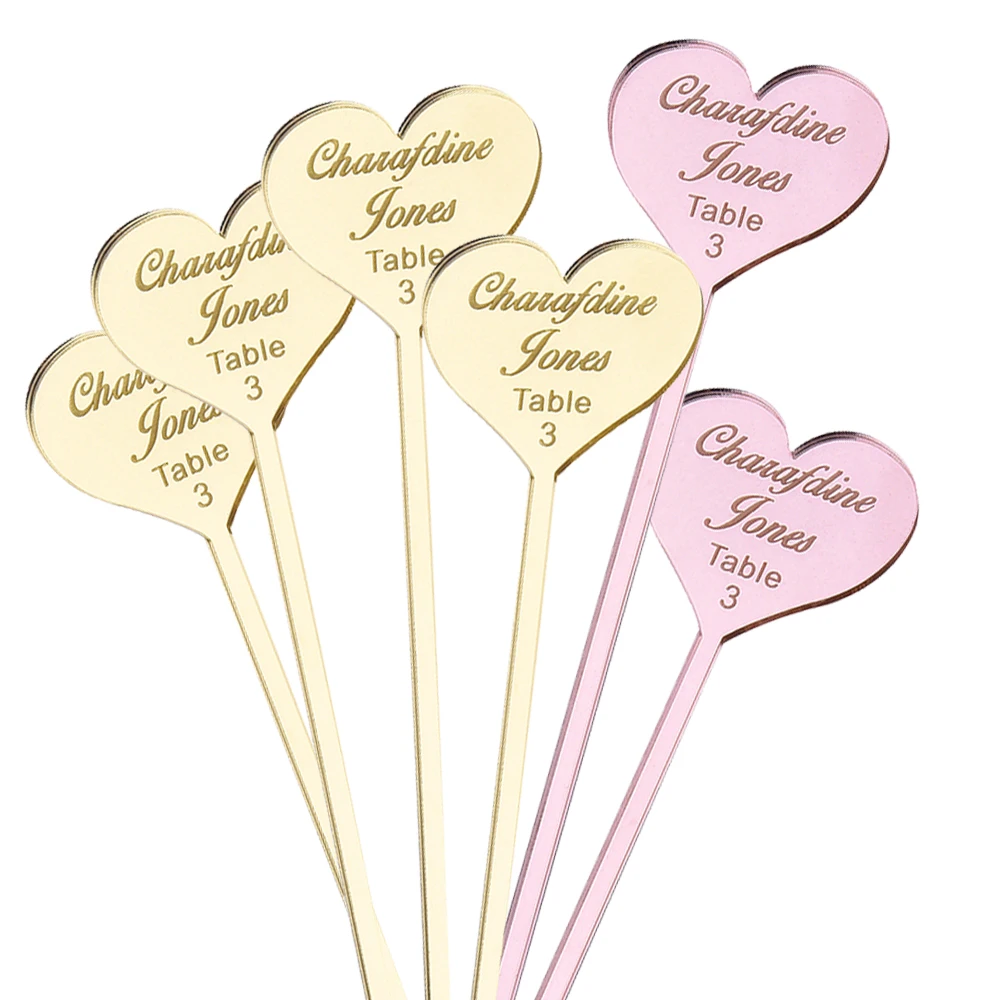 50 шт. персонализированные Выгравированные штрихи для напитков палочки мордочки