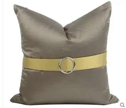 New product silver coffee color cushion cover satin model room neo-classical Chinese and European sofa American pillowcase