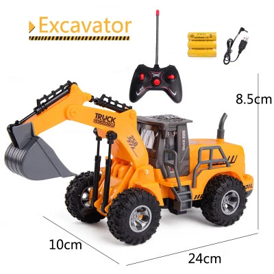 Новая игрушка RC Truck с дистанционным управлением буровая машина для детей кран бульдозер экскаватор на дистанционном управлении электрическая Строительная игрушка - Цвет: Зеленый