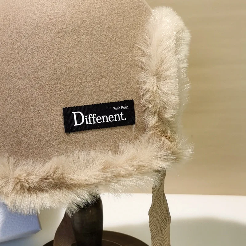 Женская фетровая шляпа Повседневная теплая плюшевая Панама с разрезом сзади