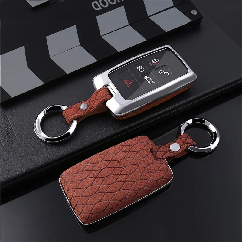 B-brown Меховой чехол с откидной крышкой для ключей для Land Rover RANGE ROVER SPORT freelander 2 DISCOVERY 4 5 Evoque XE XJ XJL XF автомобильные аксессуары - Название цвета: B-brown