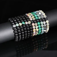 2021 trendy mens beads bracelet bangle chakra 8mm natural stone agates yoga healing beaded charm bracelets for women jewelry