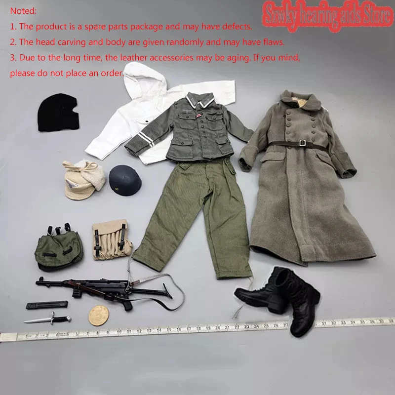 

1/6 German Camouflage Coat Set with MP40 /Officer's Plush Coat Set with G43 Accessories Fit 12 Inch Soldier Action Figure Doll