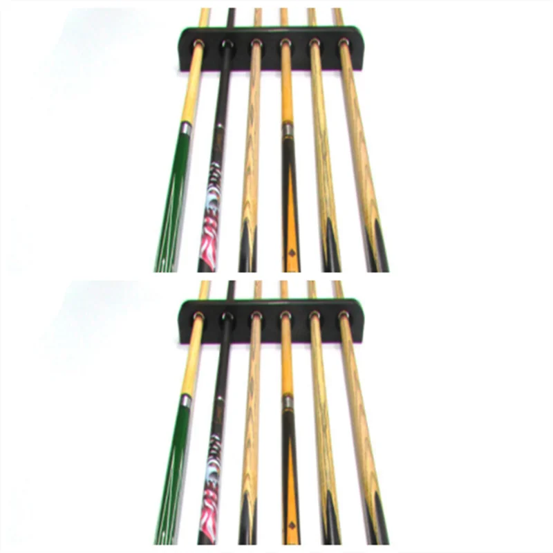 

High Quality 1 Pair Plastic Billiards Pool Snooker Cue Stick Rack Holder 6 Holes Billiard Accessories Cue Rack