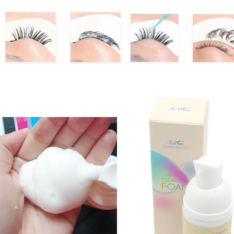 

60ML Professional Eyelash Glue Remover Foam Eyelash Cleaning No Stimulation Eyelashes Extension Cleaner Makeup Cleaning Tool