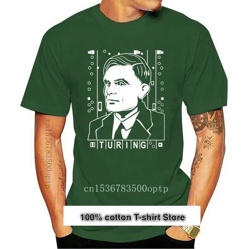

Camiseta de манга corta para hombre y mujer, prenda de vestir, с изображением Алана Turing