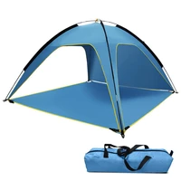 family camping beach tent silver coated 3 sided ventilated awning sun shelter outdoors waterproof awning quick installation tent