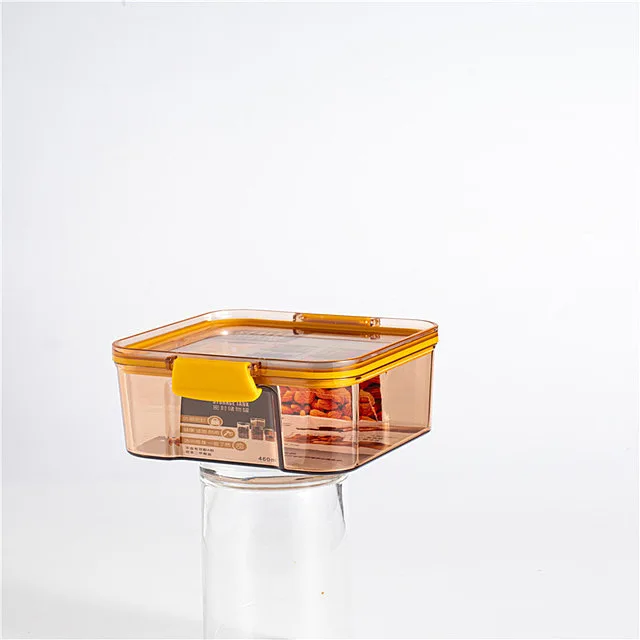 

Container for CerealsTransparent Square Jar Sealed Fresh Keeping Box Kitchen Grain Storage Tank Food Container