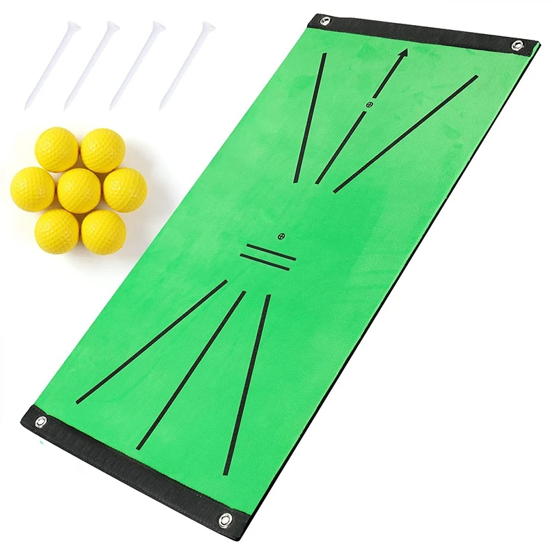 

Golf Hitting Mat Golf Training Set with 7 Pcs Golf Practice Balls Indoor & Outdoor Golf Chipping Pitching Cage Mats