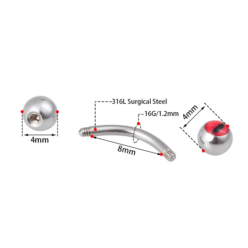 3 шт Панк хирургические Сталь изогнутая бровь в форме штанги пирсинг для пупка