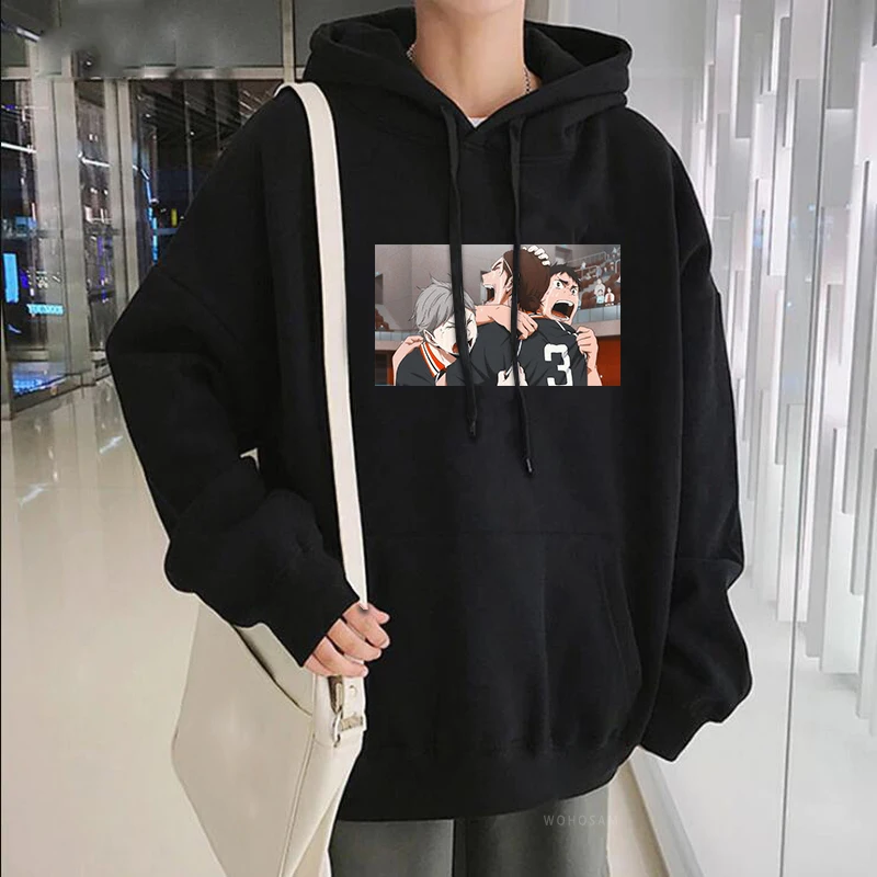 

Japan Anime Haikyuu Graphic Hooded Sweatshirts Women Long Sleeve Oversized Streetwear Men Harajuku Korean Fashion Winter Hoodies