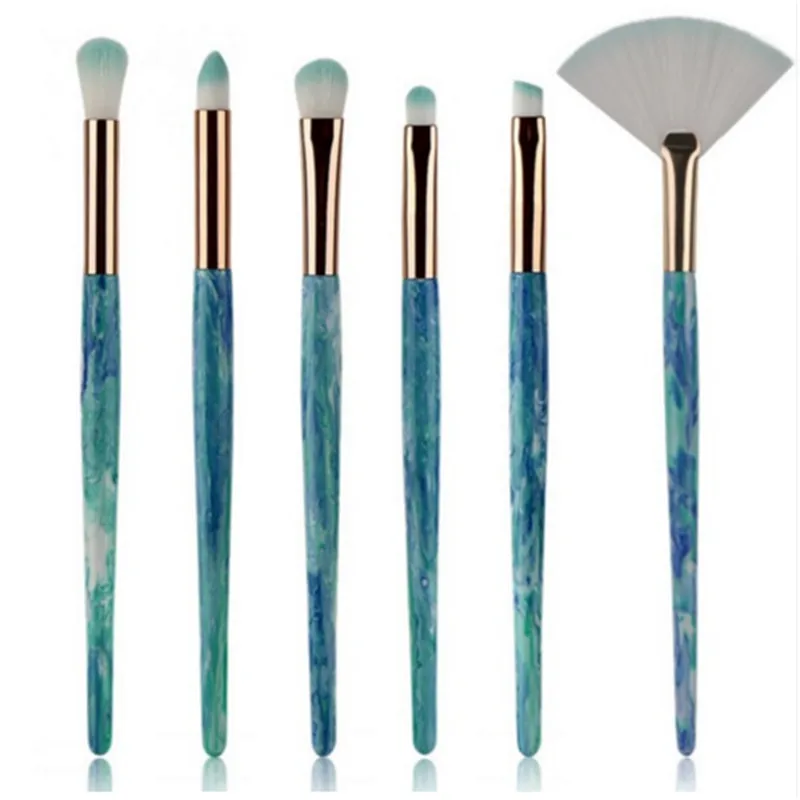 8 шт. красивые мраморные нефритовые кисти для макияжа набор теней век румяна