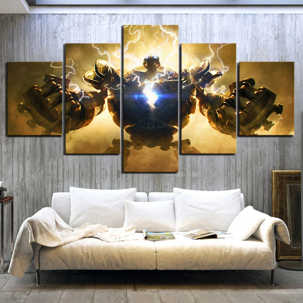 5 панелей робот легенды Лига игра плакат Холст Искусство печатная живопись для