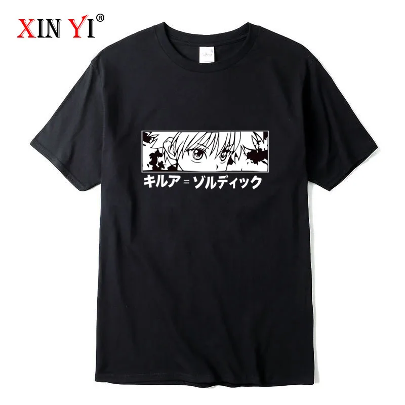 

XIN YI Men's Casual High Quality100% Cotton T-shirt Tops Kawaii Hunter X Hunter Tshirt Killua Zoldyck T-shirt Anime Tee Shirt