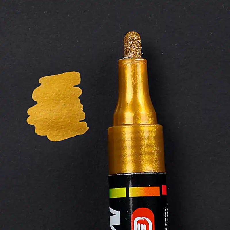 Red gold 1 шт. на масляной основе Краски металлические маркеры Шарпи 3,0 мм цвета: золотистый, серебристый Керамика стекло ROCK фарфоровая кружка дерево Ткань Холст Краски Инж - Цвет: Red gold
