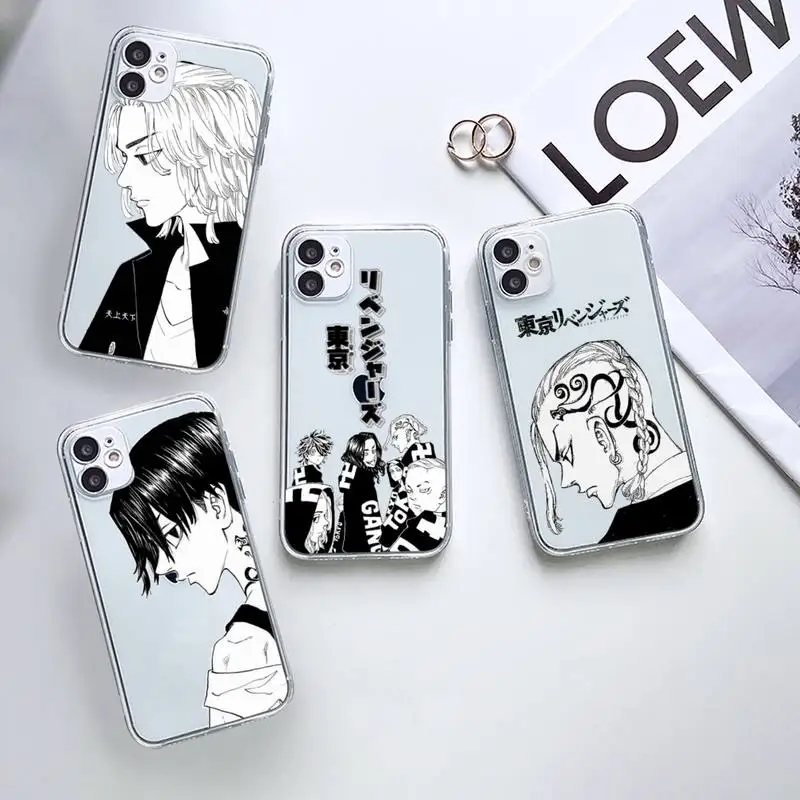 

Tokyo Avengers revengers japanese anime Phone Case Transparent for iPhone 7 8 11 12 13 mini pro X XS XR MAX Plus