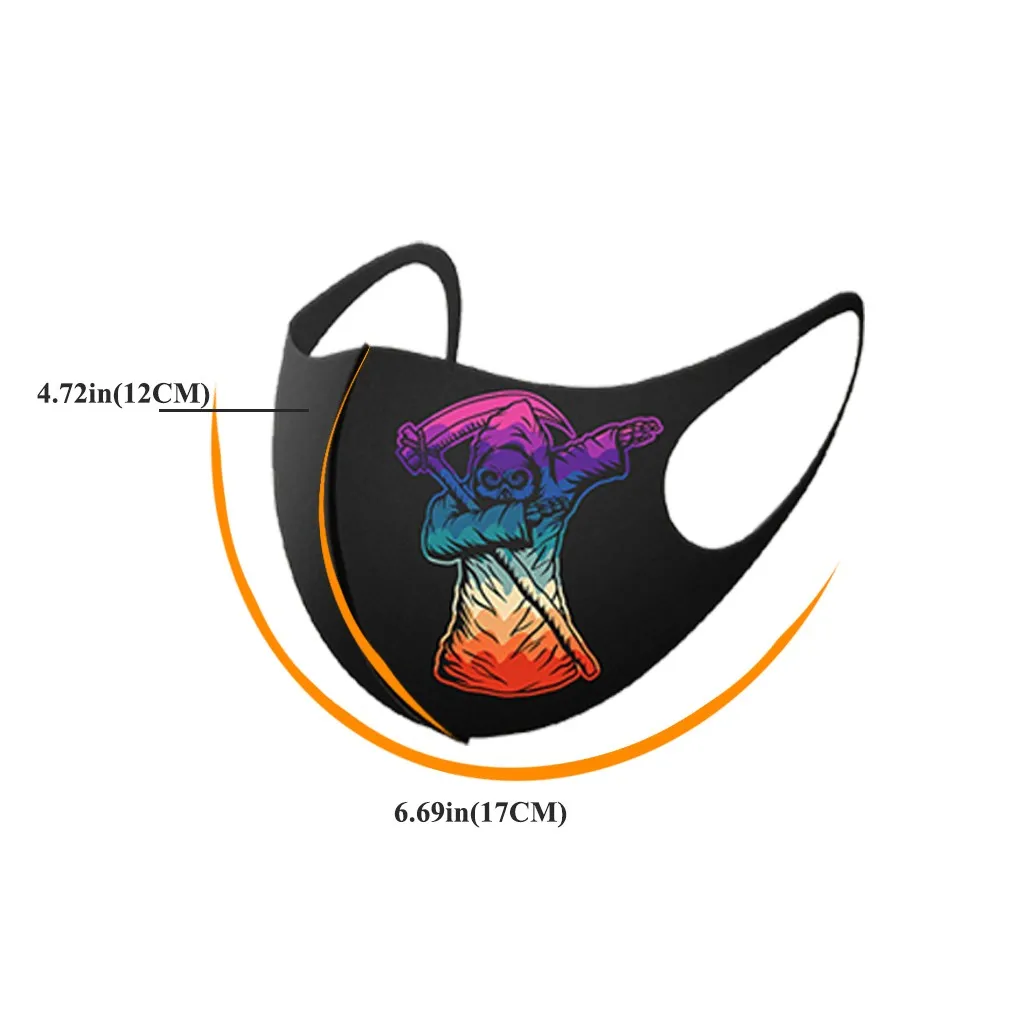 

Unisex Halloween Print Face Mask Mouth Caps Breathable Cloth Face Shield Reusable Face Mask Washable Mouth-muffle Masque