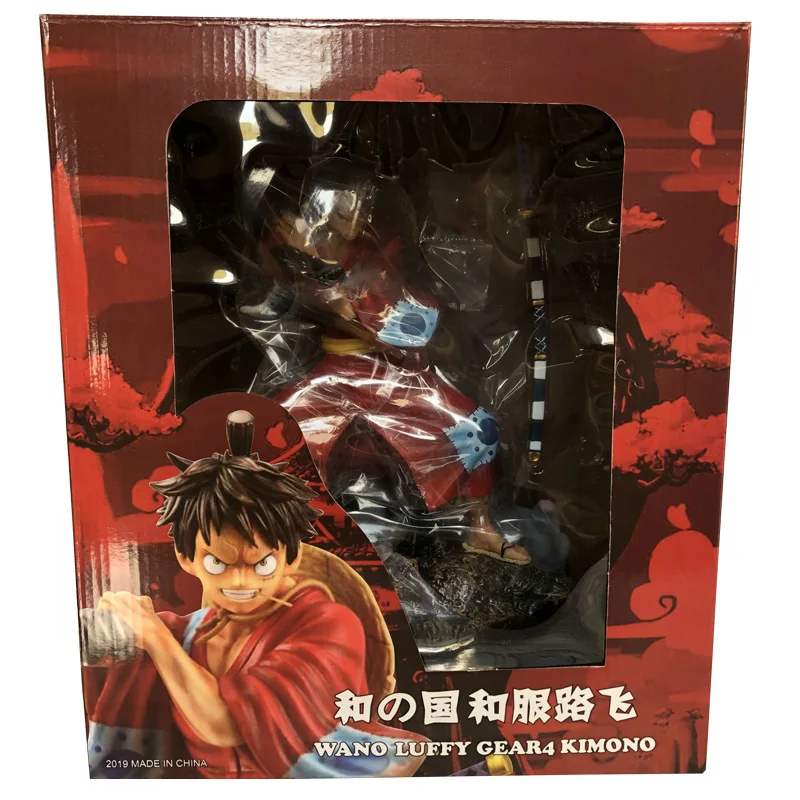 

One Piece Third gear kimono Statue Monkey D Luffy Statue And the kingdom of Snake Man Gun GK Action Figure Model Toys 27CM Q748