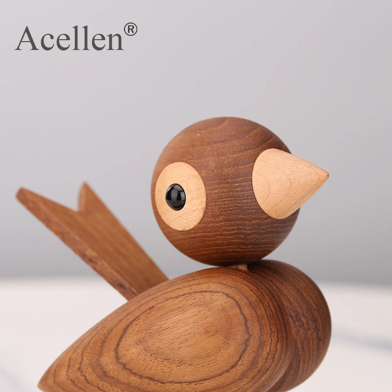 Деревянная модель воробей аксессуары для домашнего декора украшения фигурки