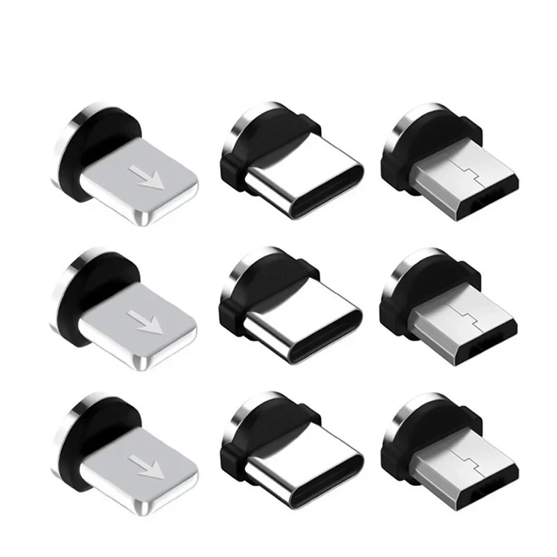 

5PCS Magnetic Plug 2 Pin Magnetic Charging Cable Adapter Micro USB Type C Magnet Charge Connector Dust Plugs Android Phone Cord