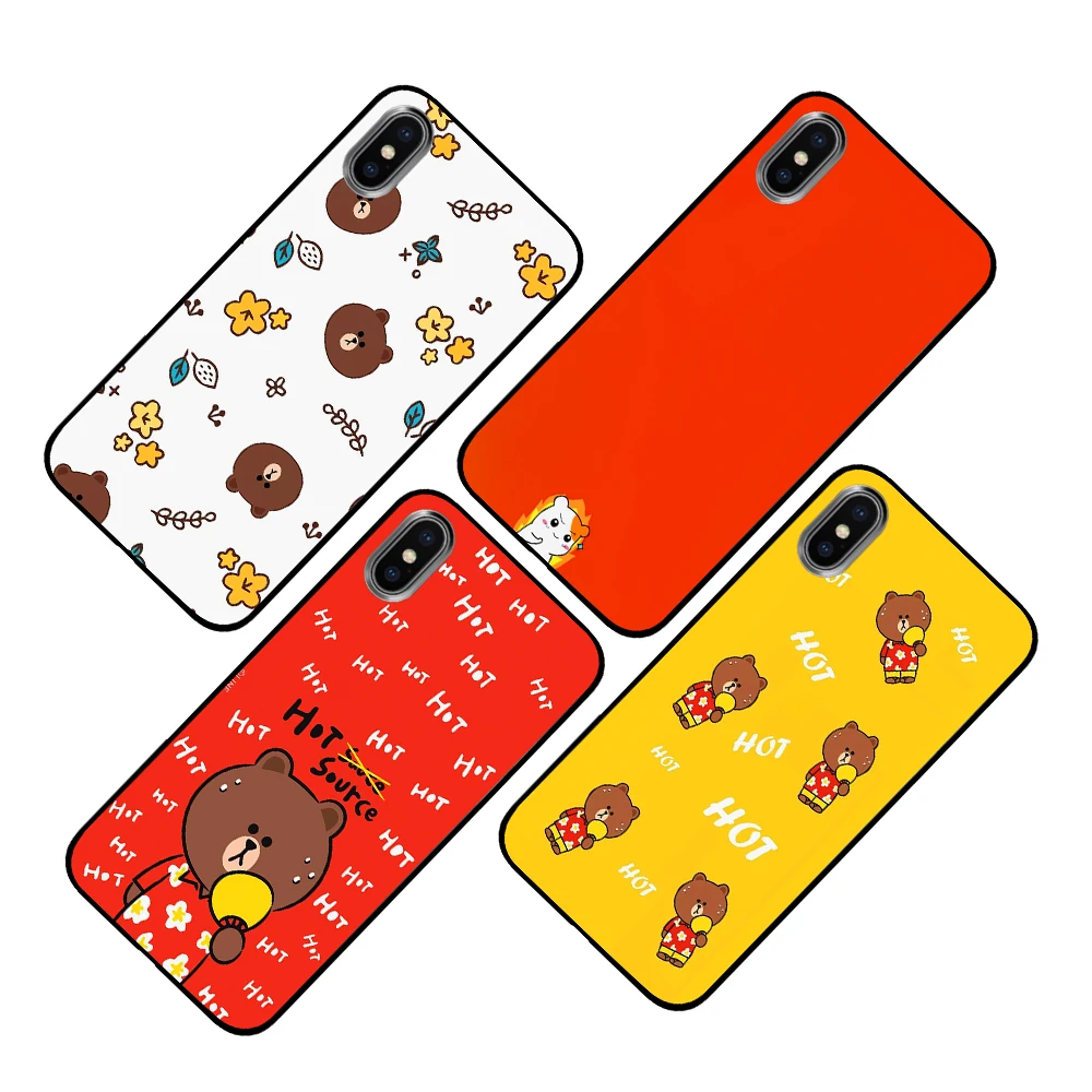 Красный желтый милый аниме для iPhone 5 5S 6 6s 7 8 Plus X XS XR 11 Pro Max чехлы