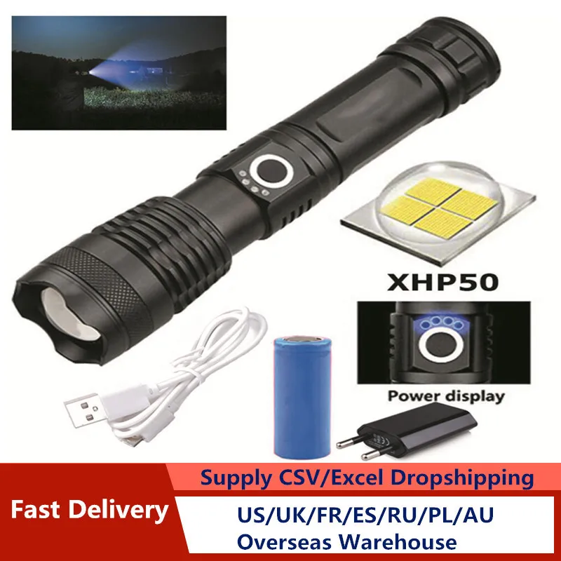 XHP50 USB Перезаряжаемый фонарь супер мощный светодиодный фонарик