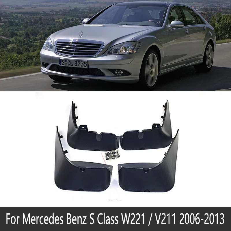 Брызговик для Mercedes Benz S Class W221 V221 W222 2006~ брызговик откидная крышка аксессуары 2010 S350 S400 S450 - Название цвета: 2006-2013 W221