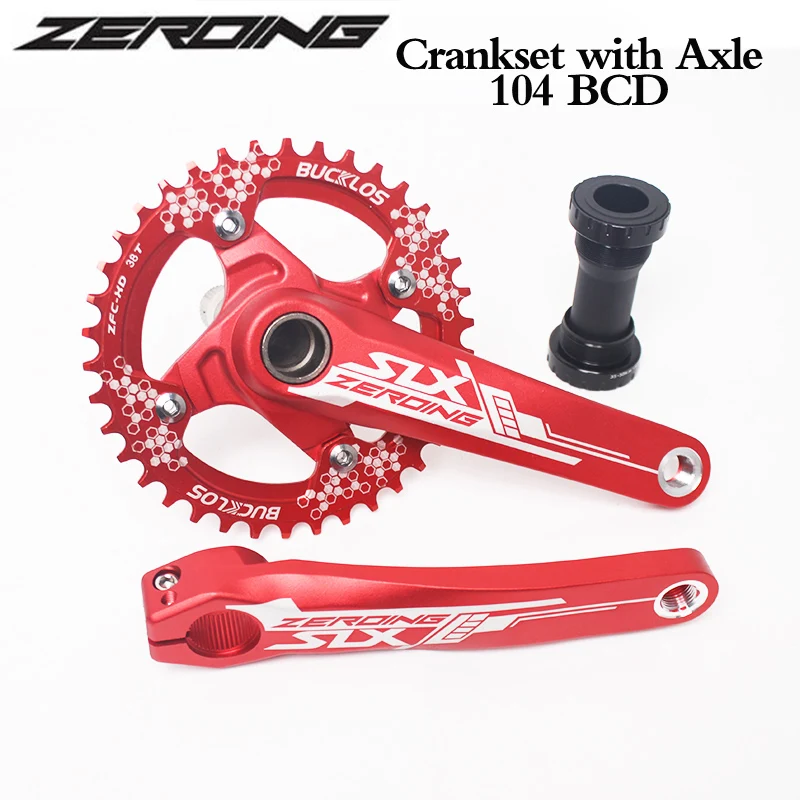 

ZEROING MTB Bike Crankset Aluminum Alloy 170 Crank with Axle Bicycle Chainring 32T 34T 36T 38T with Bottom Bracket for SLX XT