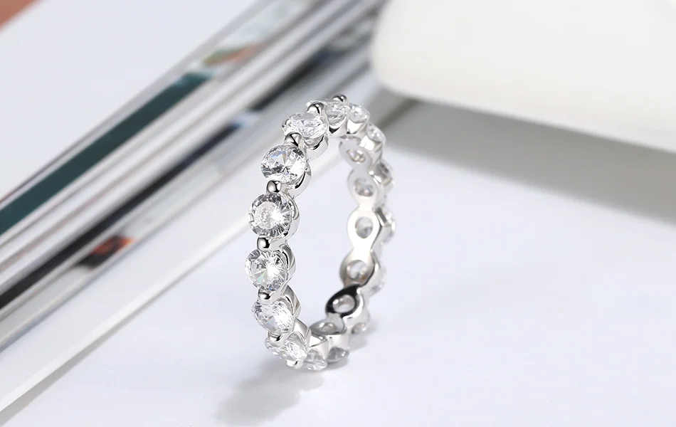 ORSA JEWELS, Настоящее серебро, мерцающее, классические кольца для женщин, Круглый, полный, высший сорт, кубический цирконий, изысканные, вечерние, кольцо SR189