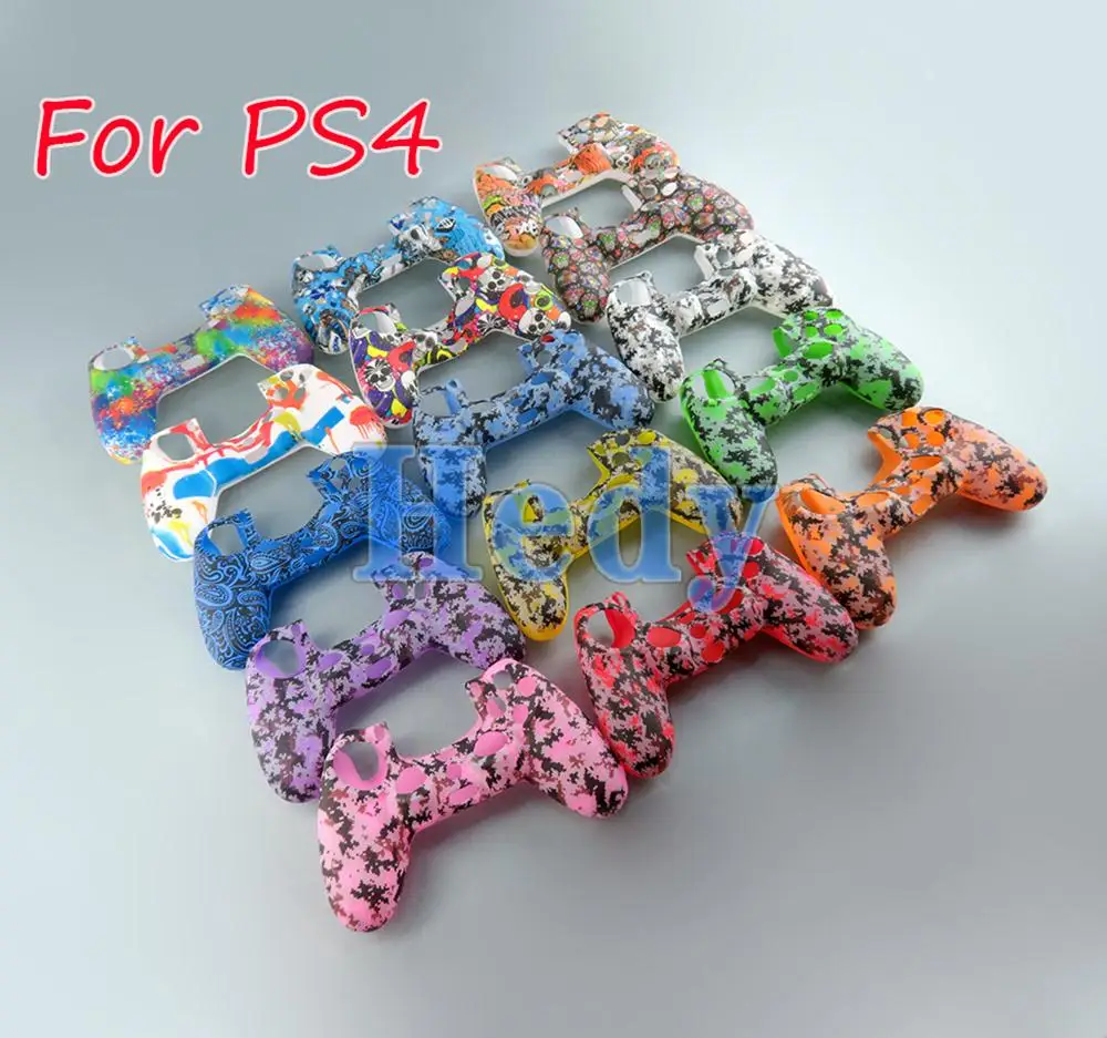 

Camouflage Soft Silicone Gel Rubber Case Cover For SONY Playstation 4 PS4 Controller Protection Case For PS4 Pro Slim Game