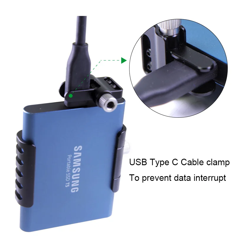 Lanparte SSD зажим для Samsung T5 BMPCC 6K 4K камеры с USB Type C Кабельный и Холодный башмак