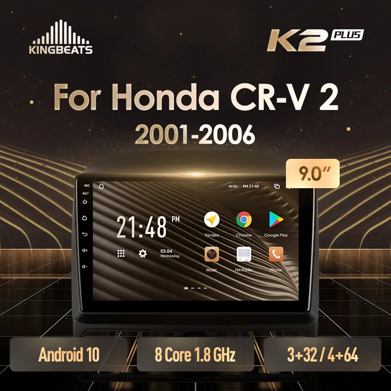 KingBeats штатное головное устройство For Honda CR V CRV 2 2001 2006 GPS Android 10 автомагнитола на андроид магнитола Хонда ЦР В RD
