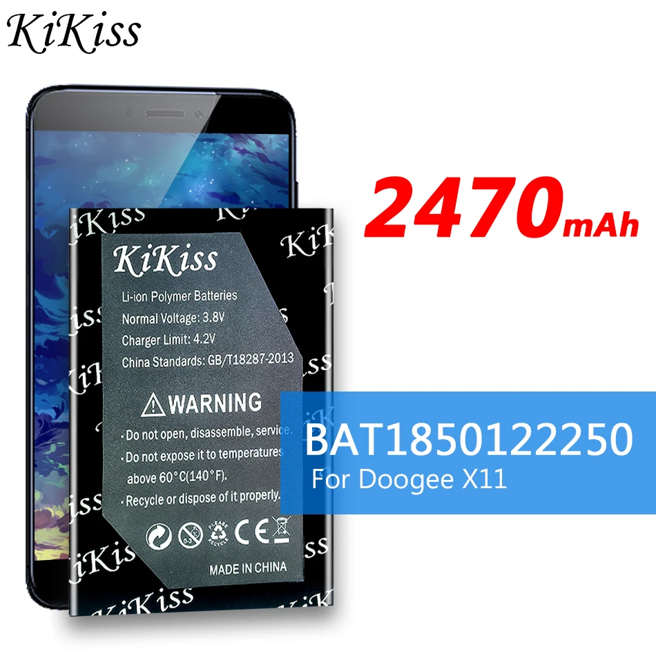 

Аккумулятор KiKiss большой емкости 2470 мАч BAT1850122250 Для Doogee X11