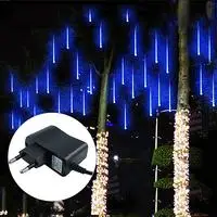 288LED EU Blue 30 см напольный Метеоритный Дождь 8 трубок RGB 192LED светильник s водонепроницаемый садовый светильник для украшения рождества, свадьбы - Испускаемый цвет: 288LED EU Blue