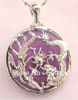 Бесплатная доставка&gt 5 шт фиолетовый нефрит Серебряный Дракон Феникс кулон и