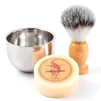 new mens shaving set synthetic badger hair brush mini mug bowl cup shaving soap gift