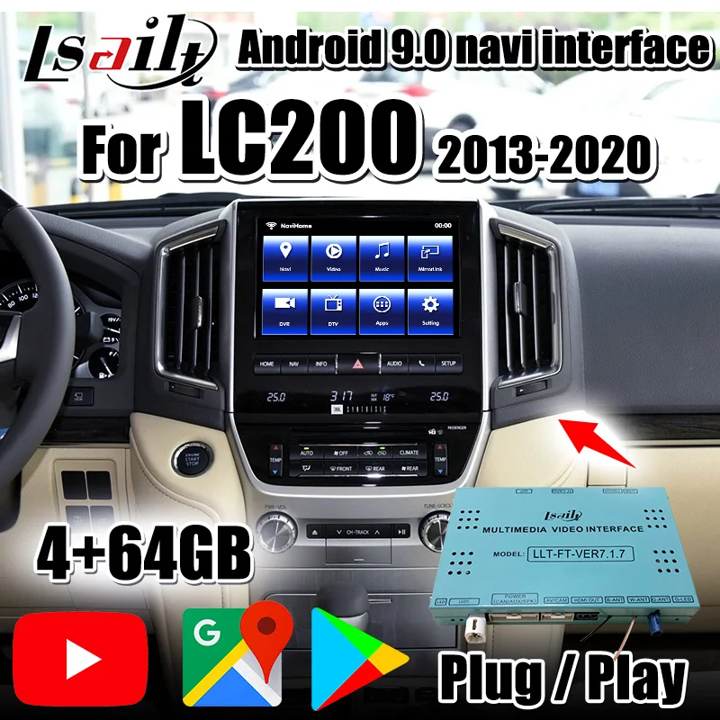 4 Гб Android 2013 gps навигация и видеоинтерфейс carplay для Land Cruiser LC200 21 с Auto YouTube VX R|navigation