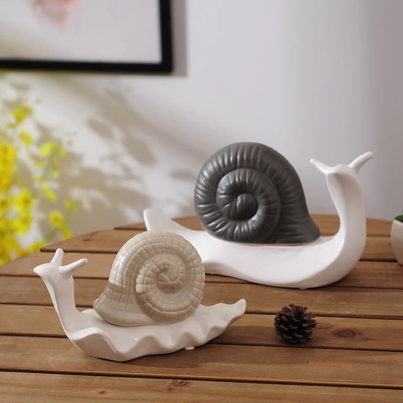 

Современная фарфоровая статуя улитки, ручная работа, керамика, улитка, скульптура, украшение, подарок и крафтовое украшение, аксессуары для украшения
