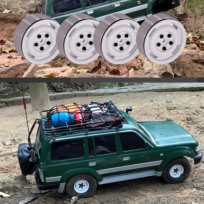 

4Pcs 1/10 Simulation Climbing Car Vintage Negative Tires Metal 1.9 Inch Wheels for SCX10 TRX4 D90 TF2 RC Car Parts